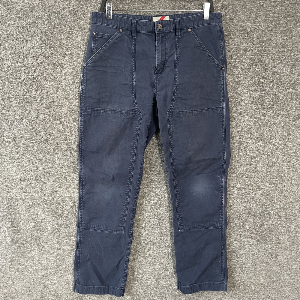Best Made Co. Pants Mens 34x28 Blue Canvas Workwear Chino‎ Stretch Double Knee